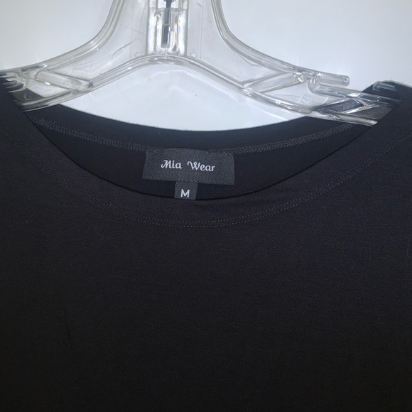 Mia Wear Black Long Sleeve Blouse Size Medium. Made in the USA. - Picture 3 of 5